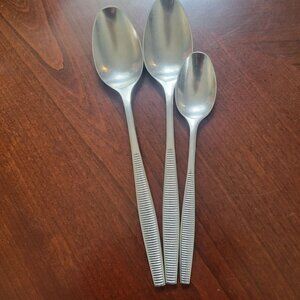 Dansk Design Finland IMQ Stainless Steel Spoons Set Of 3 - 2 Tablespoons & 1 Tea
